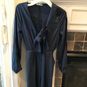 Navy wide leg jumpsuit